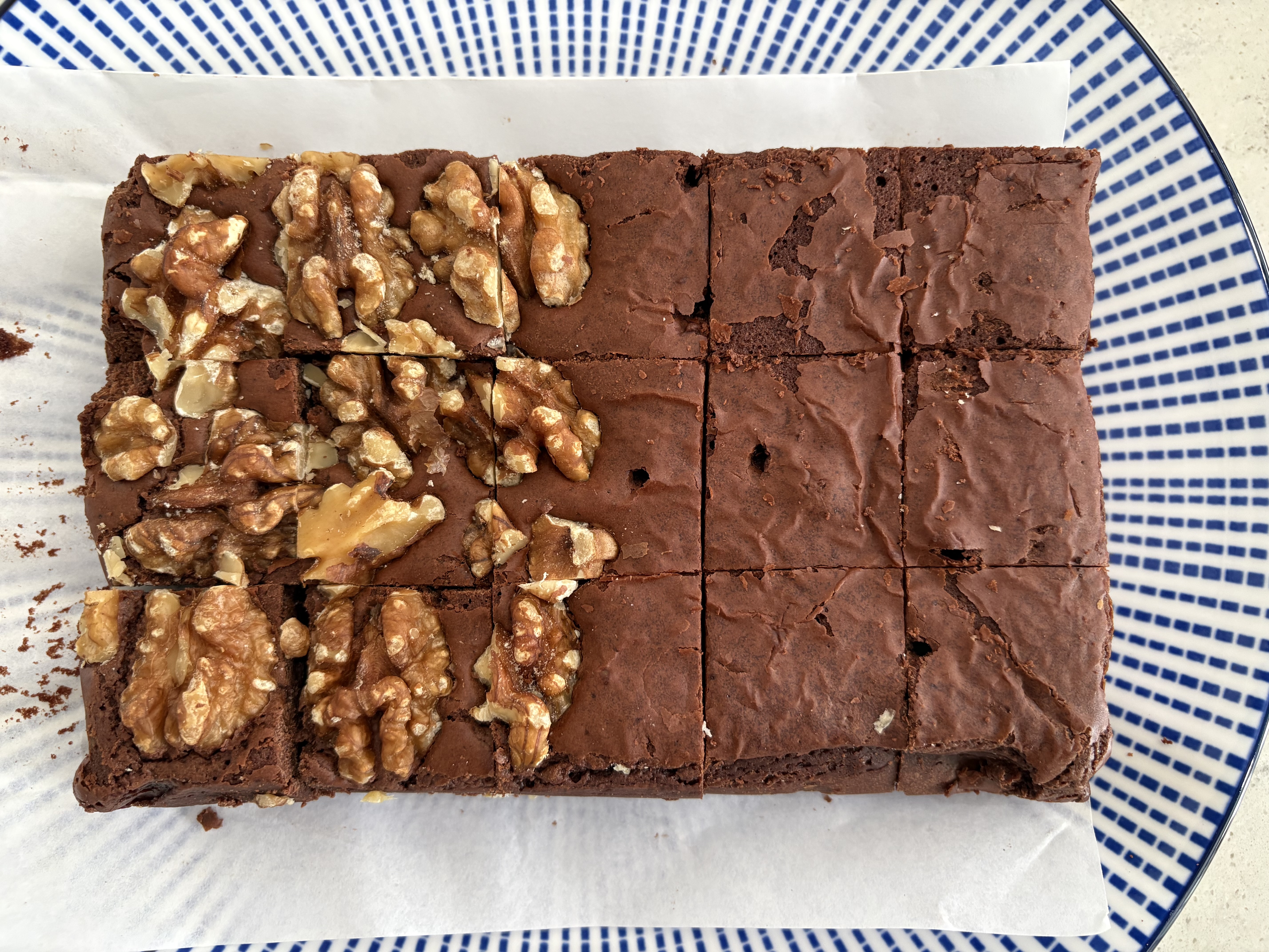 de'Finnitive chocolate on a brownie